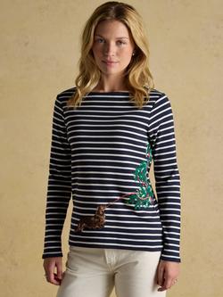 Joules Harbour Breton Stripe Christmas Top, Navy/Multi, Navy/Multi