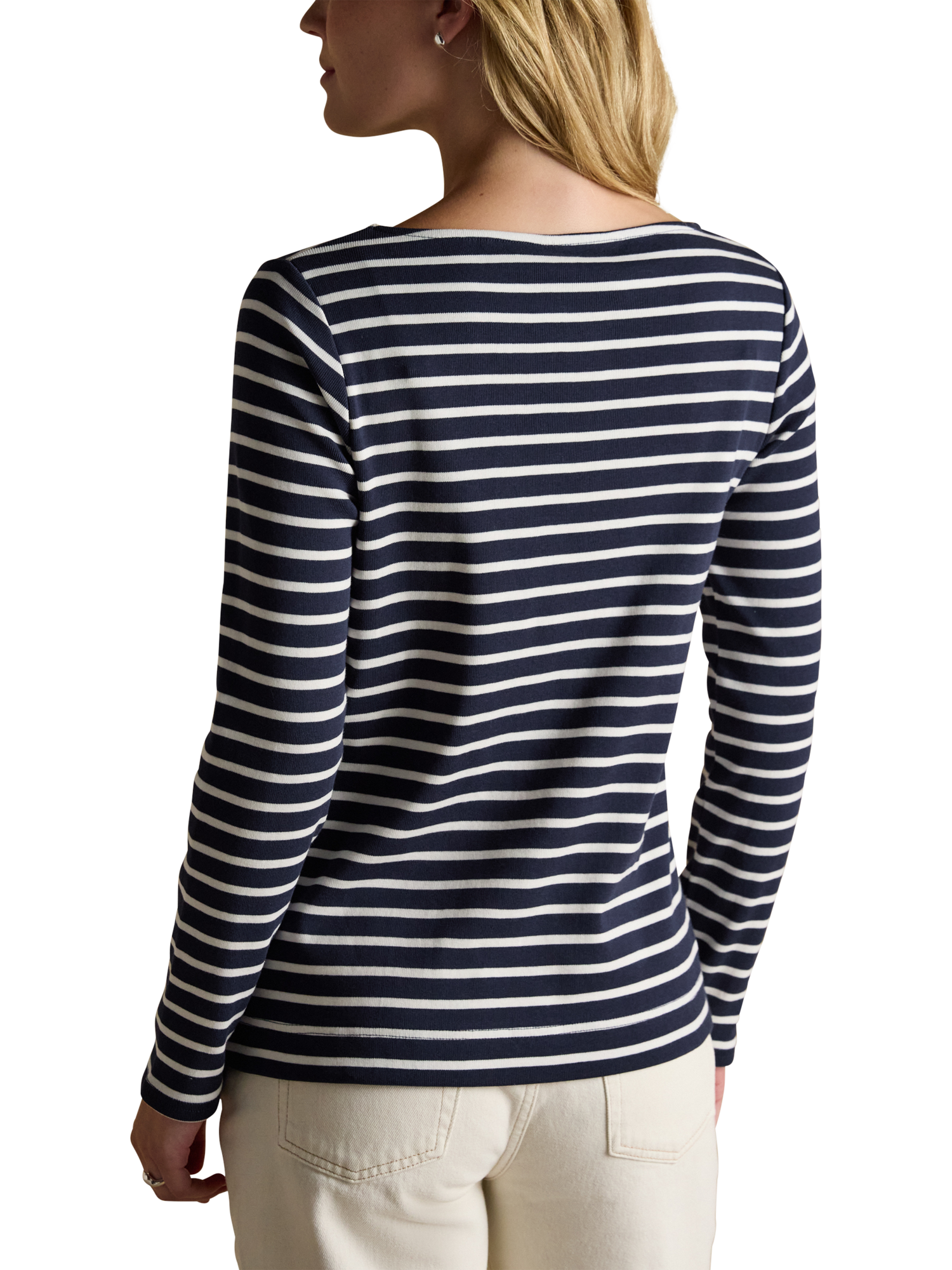 Product image 2 of 8, which shows Joules Harbour Breton Stripe Christmas Top, Navy/Multi, 6