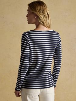 Joules Harbour Breton Stripe Christmas Top, Navy/Multi - view 2, Navy/Multi