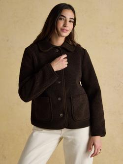 Joules Textured Fleece Jacket, Hot Fudge, Hot Fudge