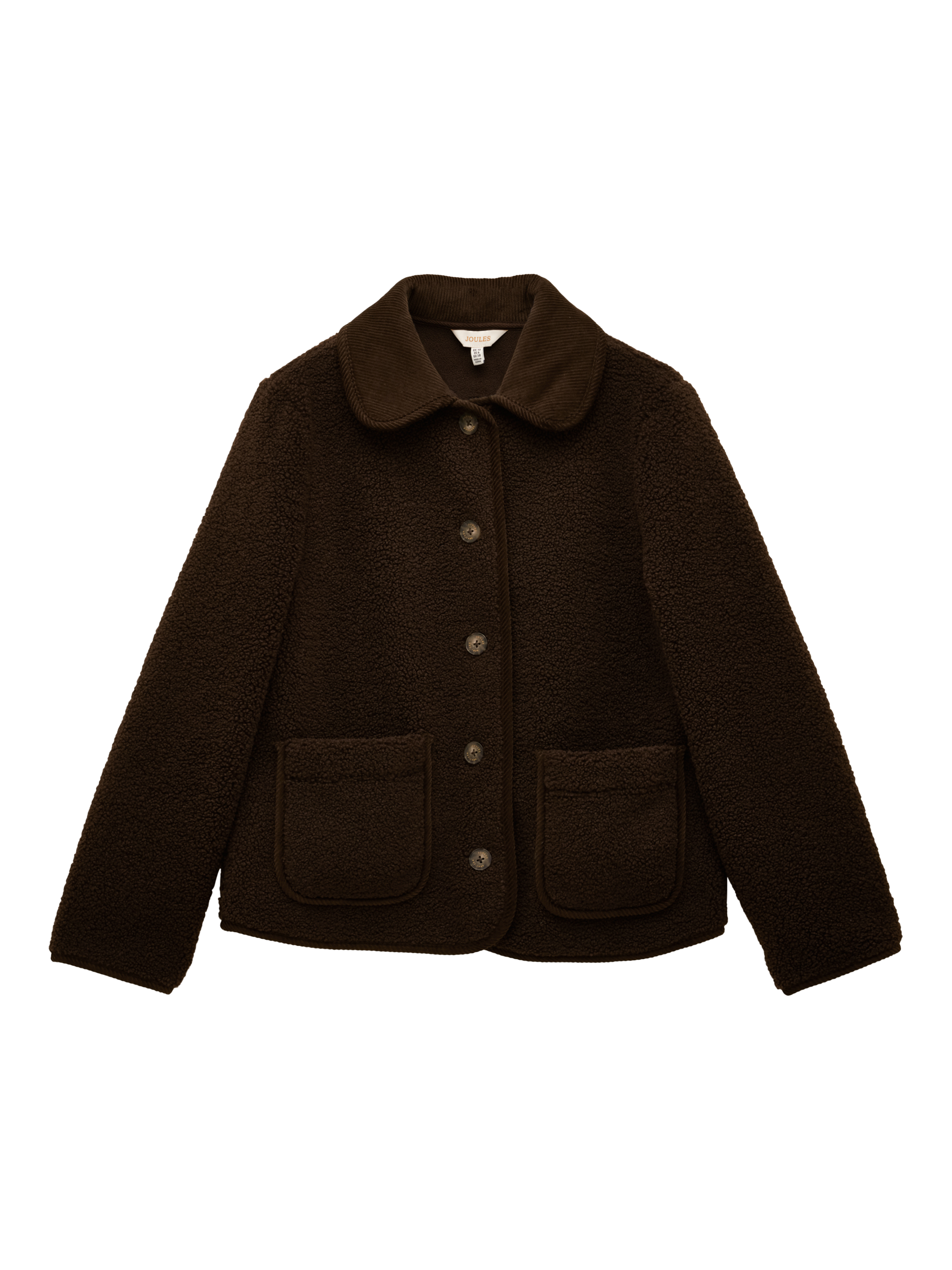 Product image 7 of 7, which shows Joules Textured Fleece Jacket, Hot Fudge, 6