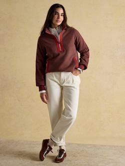 Joules Funnel Neck Zip Sweatshirt, Chocolate, Chocolate