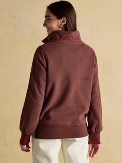 Joules Funnel Neck Zip Sweatshirt, Chocolate - view 2, Chocolate