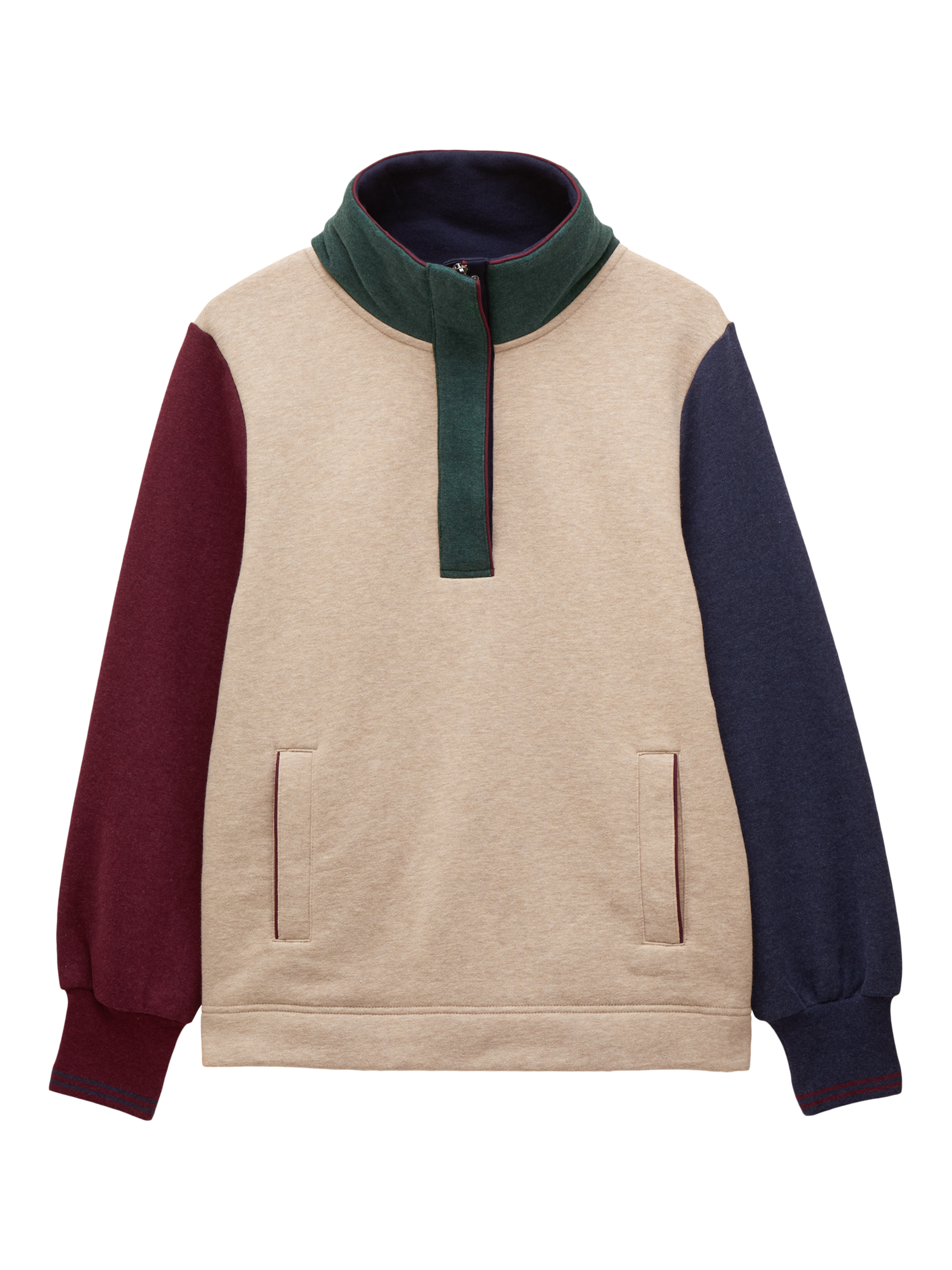 Product image 8 of 9, which shows Joules Hotch Potch Cotton Quarter Zip Sweatshirt, Multi, 6