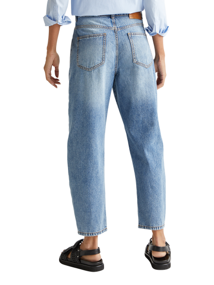 Benetton Cotton Boyfriend Jeans - view 2, Blue
