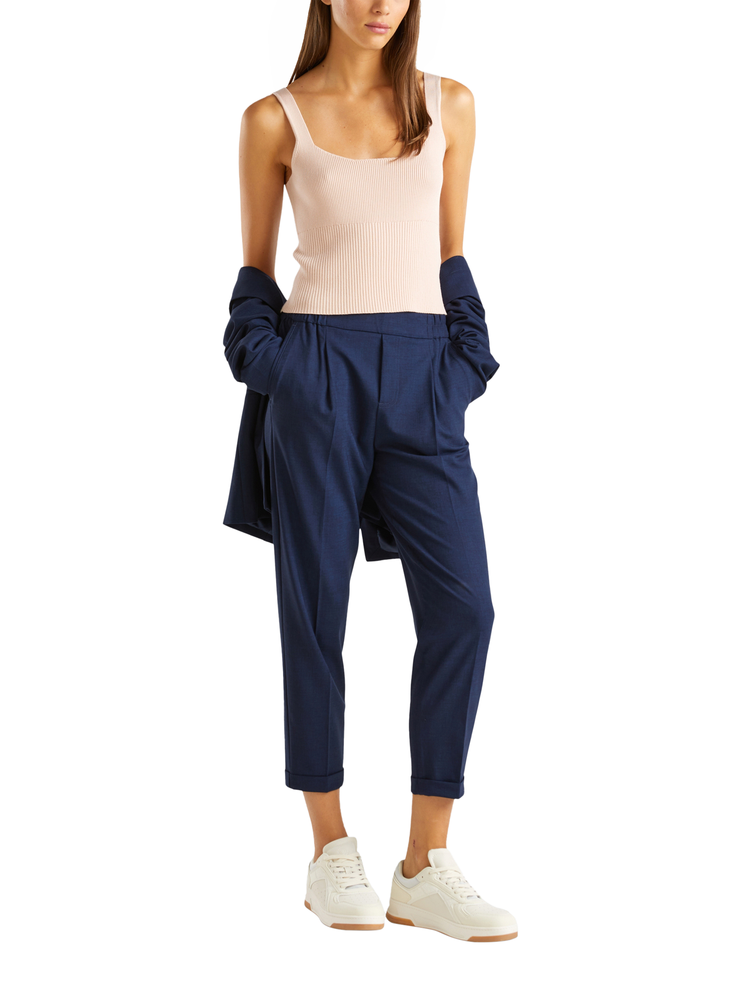 Product image 3 of 5, which shows Benetton Ankle Length Slim Fit Cigarette Pants , Blue, XS