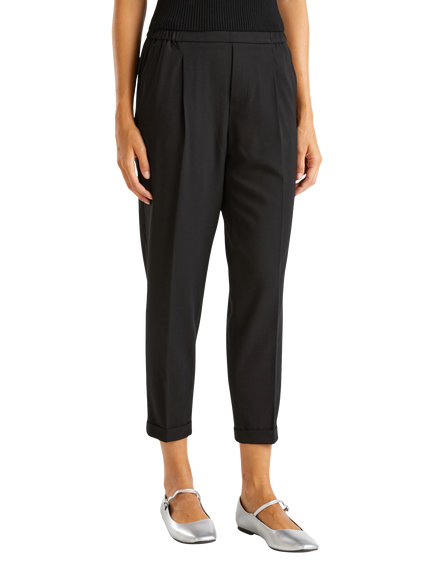 Benetton Ankle Length Tailored Cigarette Trousers, Black
