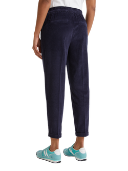 Benetton Cropped Velvet Stretch Corduroy Trousers - view 2, Blue