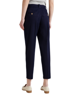 Benetton Cotton Blend Cropped Tapered Chinos - view 2, Blue