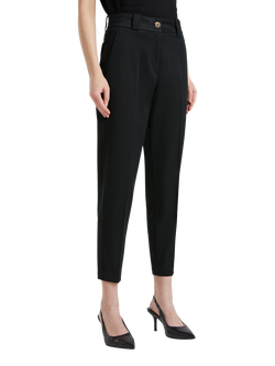 Benetton Cotton Blend Cropped Tapered Chinos, Black