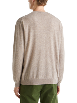 Benetton Merino Wool Crew Neck Sweater - view 2, Beige