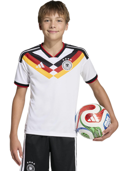 adidas Kids' Germany 26 Home Football Shirt, White, White