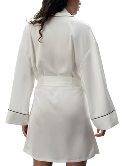 Bluebella Lydia Knee Length Satin Kimono Robe - view 2, White