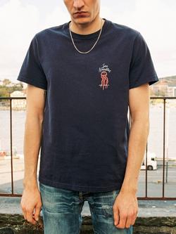 Nudie Jeans Roy Sea Noodles T-Shirt, Dark Blue