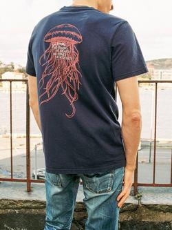 Nudie Jeans Roy Sea Noodles T-Shirt - view 2, Dark Blue