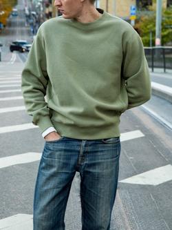 Nudie Jeans Hasse Crew Neck Jersey Shirt, Green