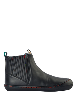 Frugi Kids' Lake Easy On Leather Ankle Boots, Black/ Magic Stars, Black/ Magic Stars
