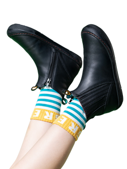 Frugi Kids' Lake Easy On Leather Ankle Boots, Black/ Magic Stars - view 2, Black/ Magic Stars
