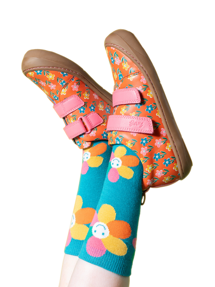 Frugi Kids' Tide Leather Low Top Trainers, Multi - view 2, Multi