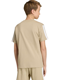 adidas Kids' Essentials Short Sleeved T-Shirt, Beige/White - view 2, Beige/White