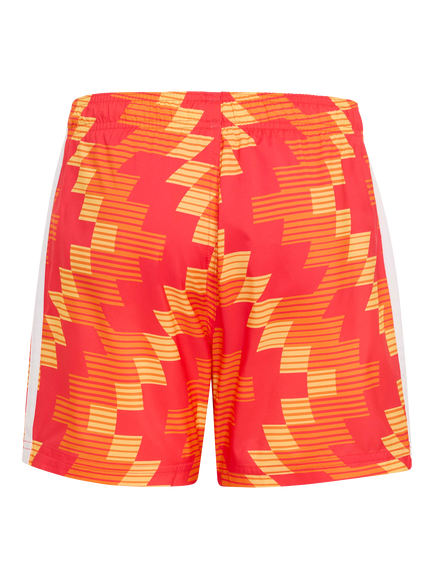 adidas Kids' Football Graphic Swim Shorts, Pure Orange/White - view 2, Pure Orange/White