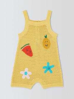 John Lewis Baby Crochet Romper, Yellow, Yellow