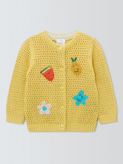 John Lewis Baby Crochet Cardigan, Yellow, Yellow