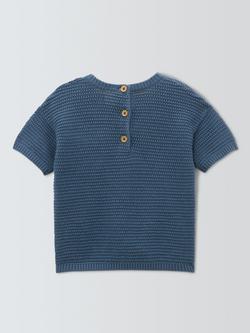 John Lewis Baby Lobster Crochet Top, Blue - view 2, Blue