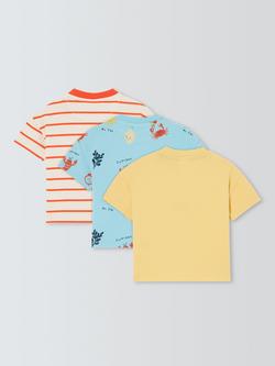 John Lewis Baby Lobster Mix T-Shirts, Pack of 3, Multi - view 2, Multi