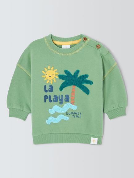 John Lewis Palm Graphic Sweater, Green, Green