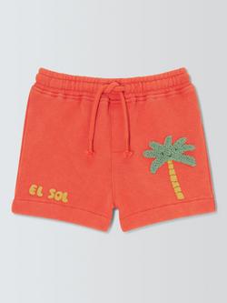 John Lewis Baby Palm Sweat Shorts, Red, Red