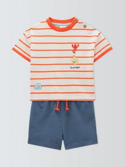 John Lewis Baby Lobert Lemon Stripe T-Shirt & Shorts Set, Yellow, Yellow