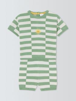 John Lewis Baby Stripe Knitted T-Shirt & Shorts Set, Multi, Multi