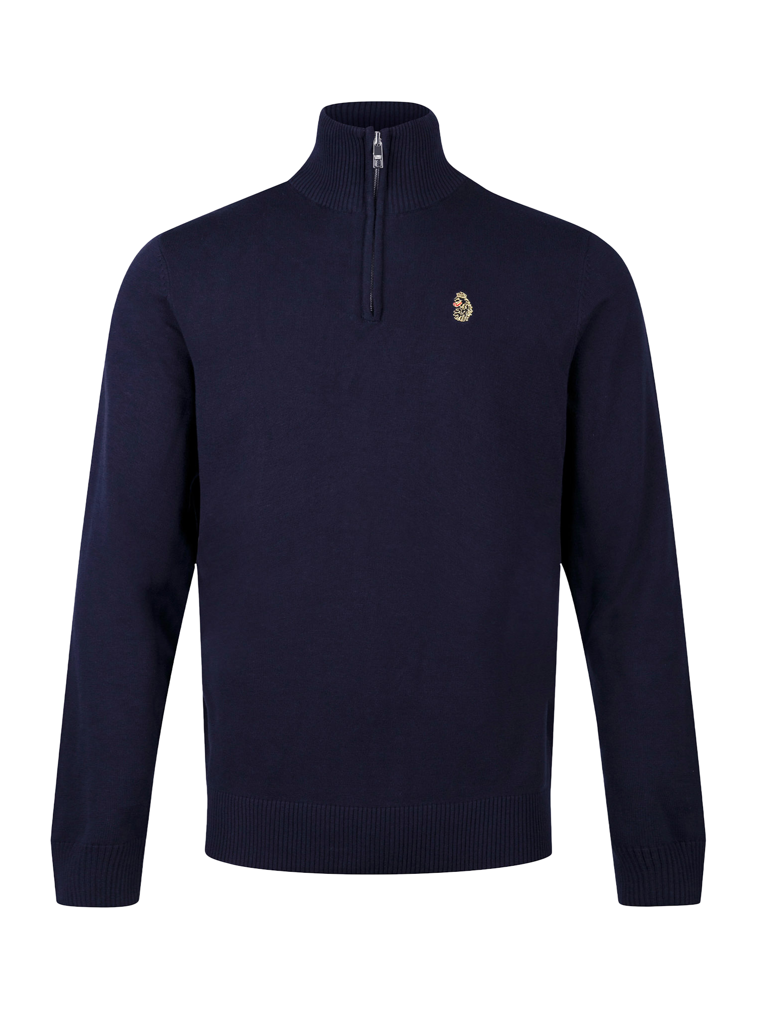 Product image 4 of 6, which shows LUKE 1977 Pretender Half Zip Cotton Jumper, Dark Navy, S