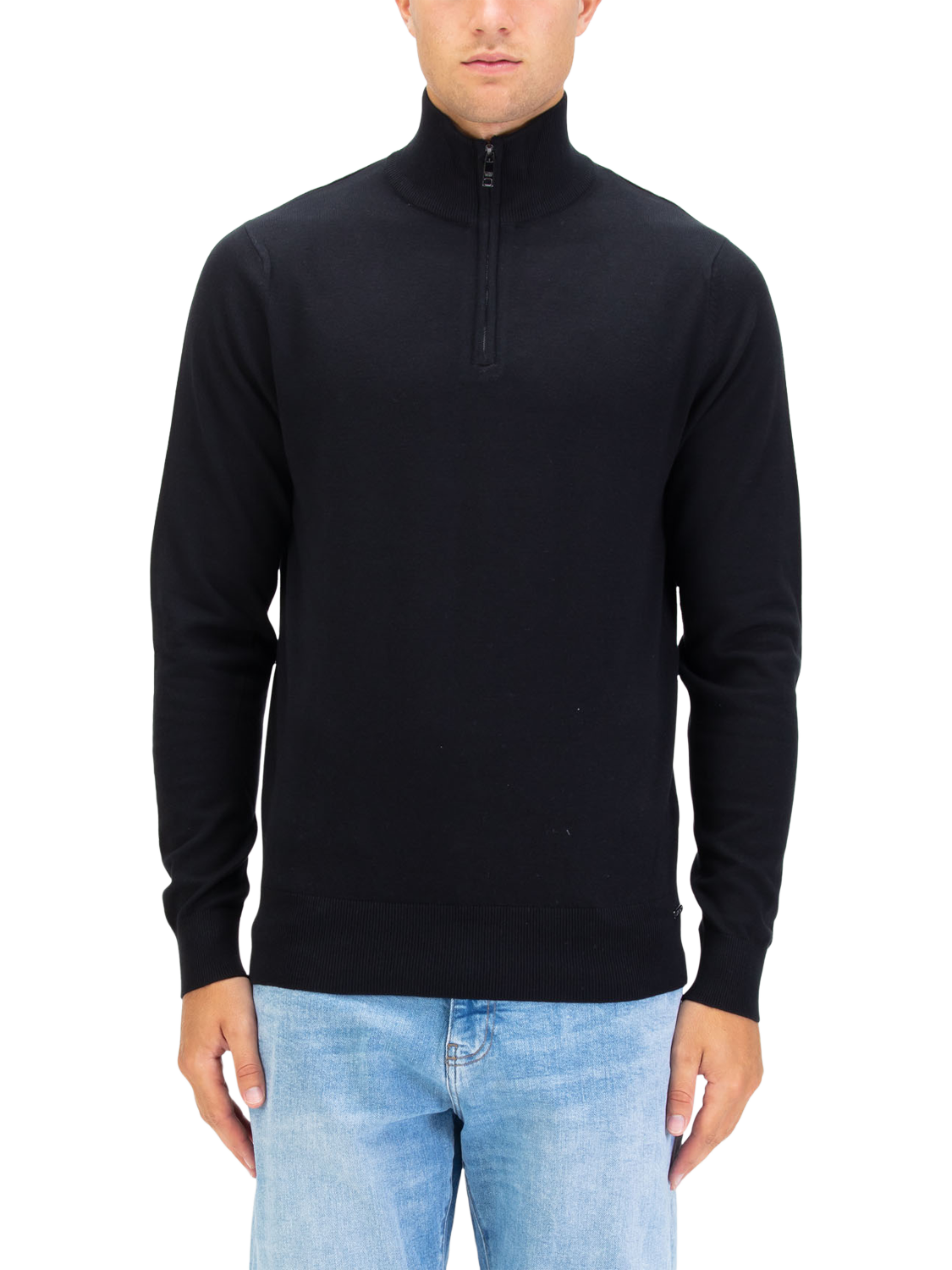 Product image 1 of 6, which shows LUKE 1977 Jenson Half Zip Cotton Jumper, Black, S