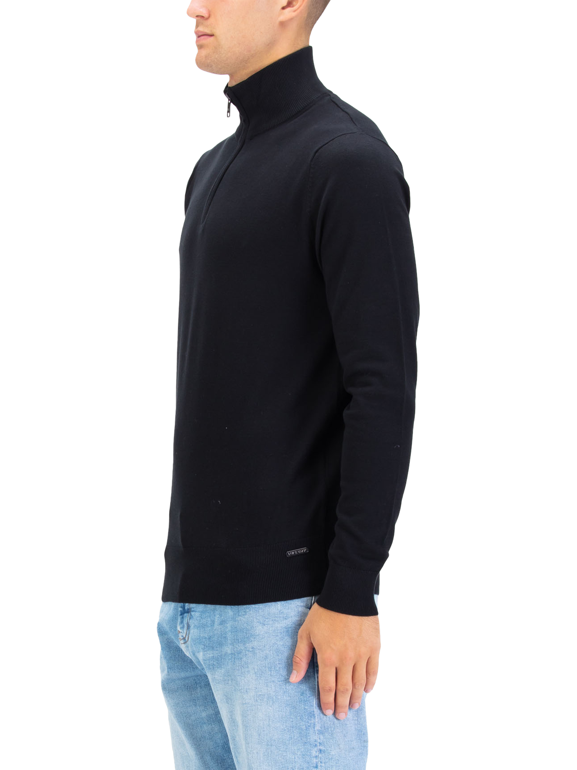 Product image 3 of 6, which shows LUKE 1977 Jenson Half Zip Cotton Jumper, Black, S