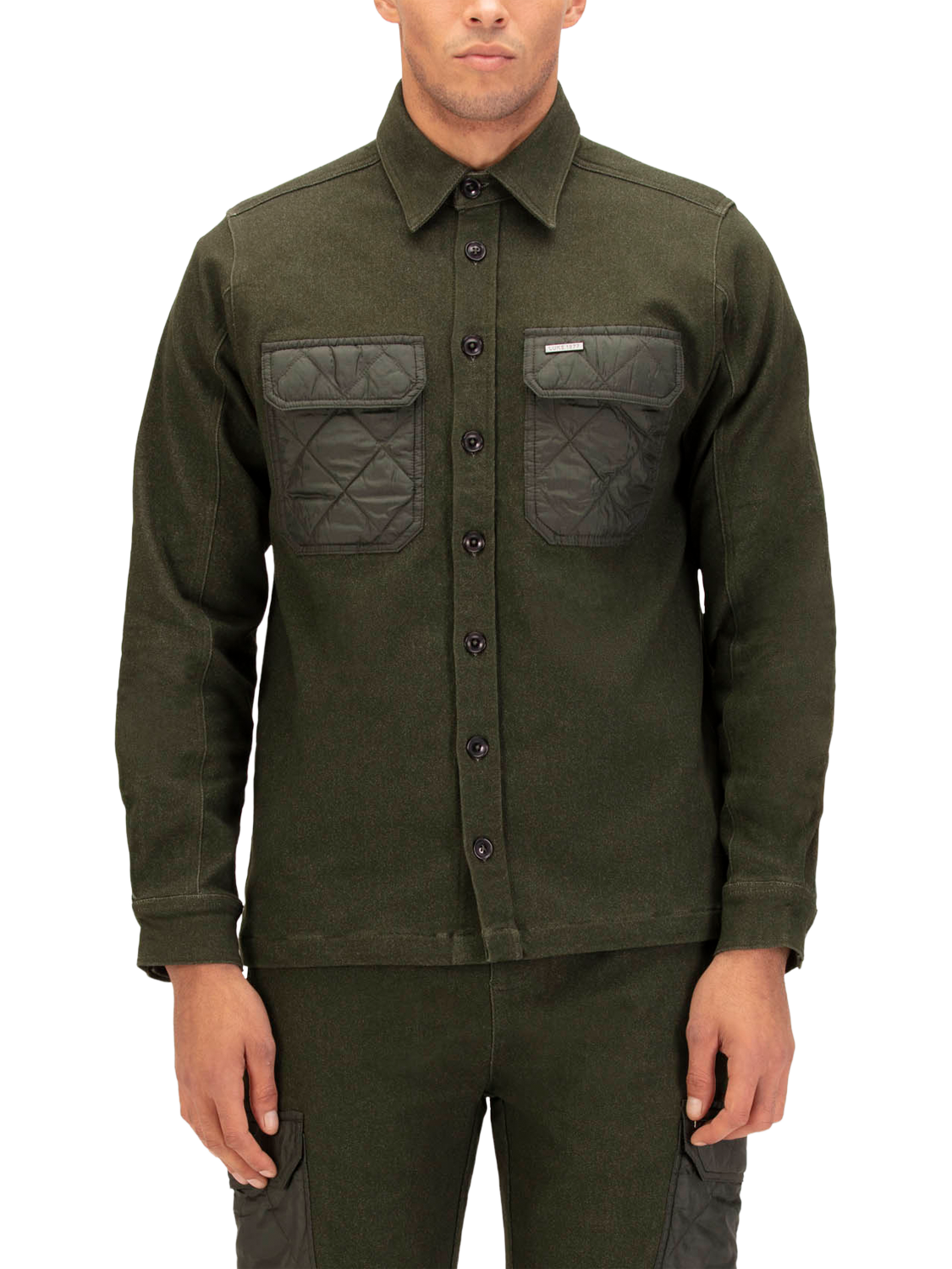 Product image 1 of 8, which shows LUKE 1977 Down Clover Shirt, Dark Green, S