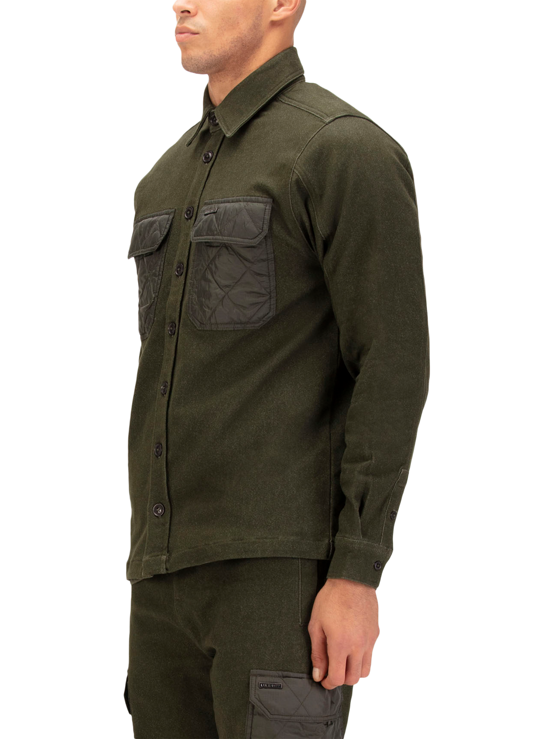 Product image 3 of 8, which shows LUKE 1977 Down Clover Shirt, Dark Green, S