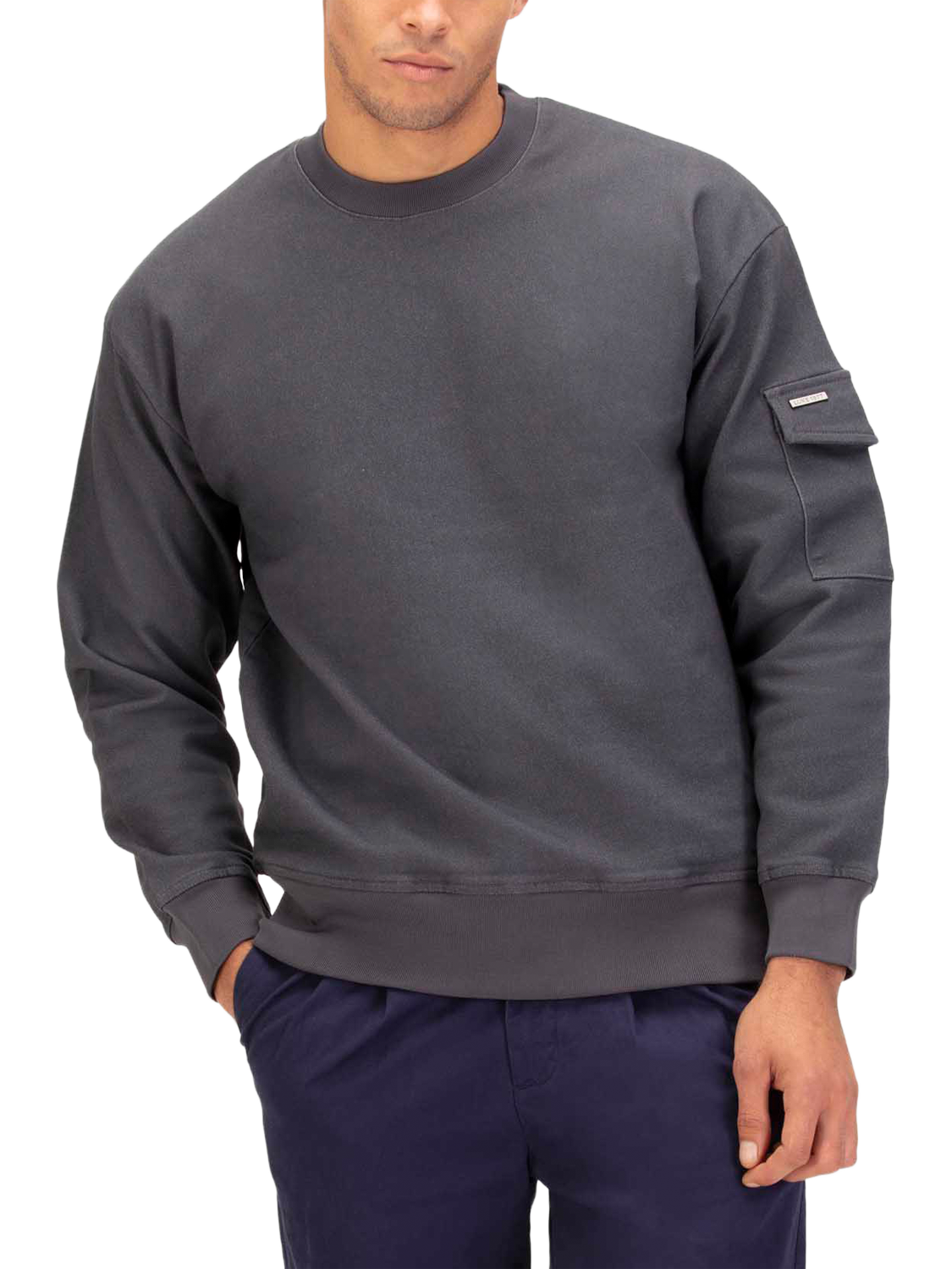 Product image 1 of 8, which shows LUKE 1977 Caleta Cotton Blend Sweatshirt, Charcoal, S