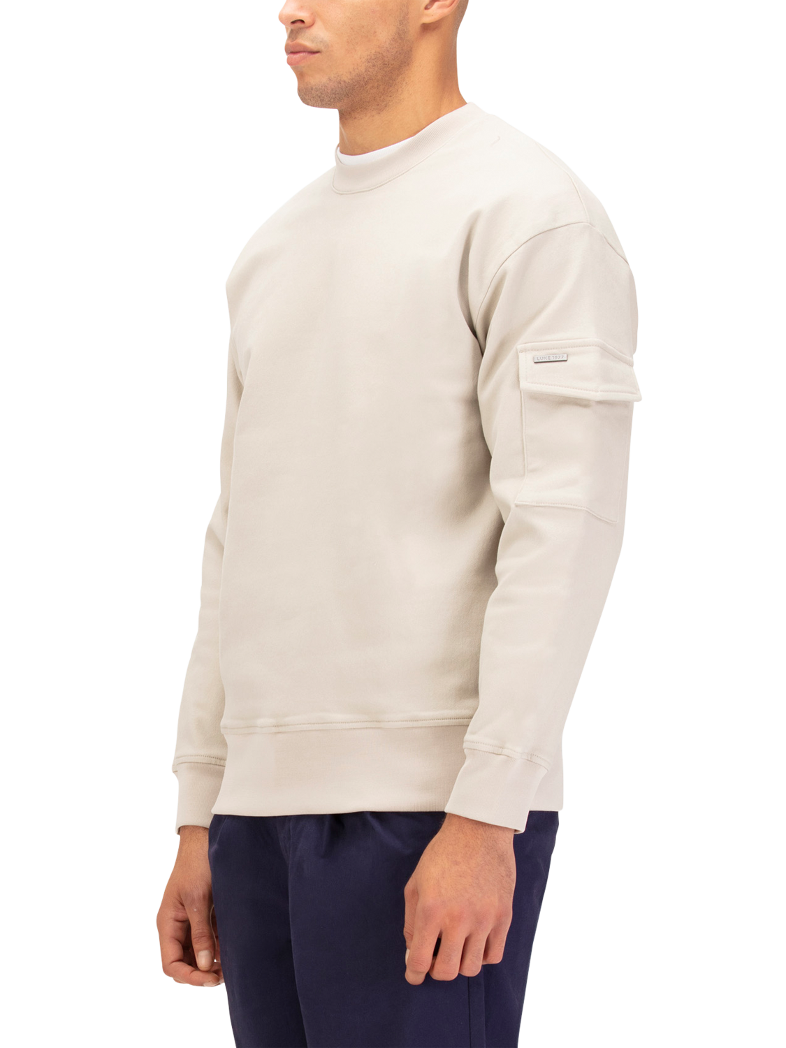 Product image 3 of 8, which shows LUKE 1977 Caleta Cotton Blend Sweatshirt, Stone, S