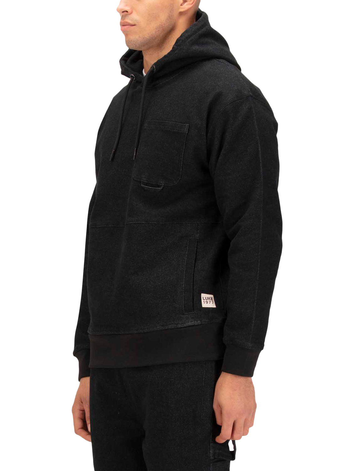 Product image 3 of 8, which shows LUKE 1977 Miter Cotton Blend Hoodie, Black, S