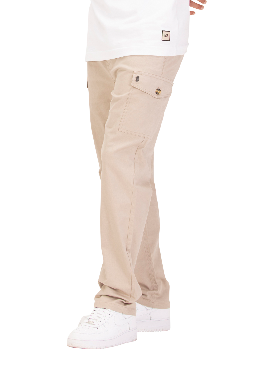 Product image 3 of 7, which shows LUKE 1977 Relaxed Future Cargo Trousers, Stone, S
