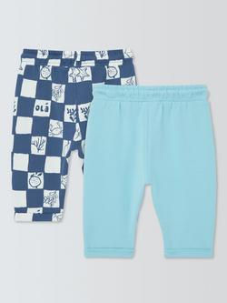 John Lewis Baby Lightweight Joggers, Pack of 2, Multi - view 2, Multi