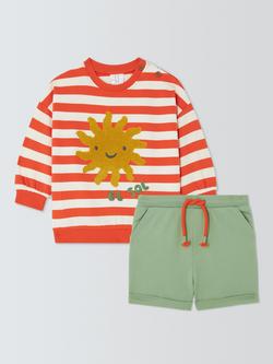 John Lewis Baby Sunshine Sweatshirt and Shorts Set, Multi, Multi