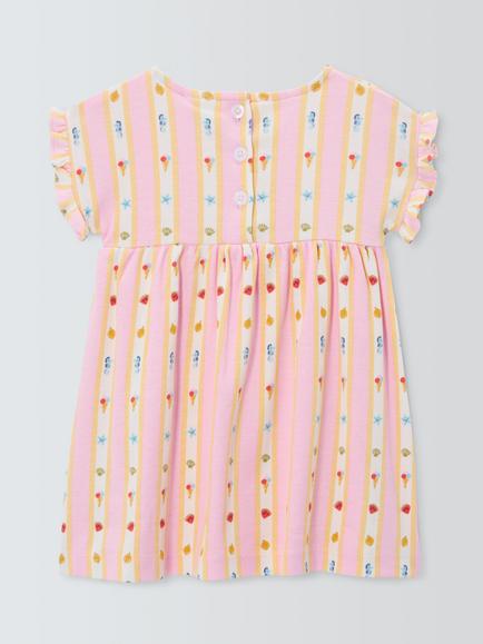 John Lewis Baby Ice Cream Dress, Pink - view 2, Pink