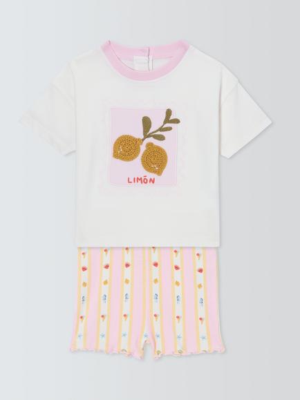John Lewis Baby Lemon T-Shirt & Shorts Set, Multi, Multi