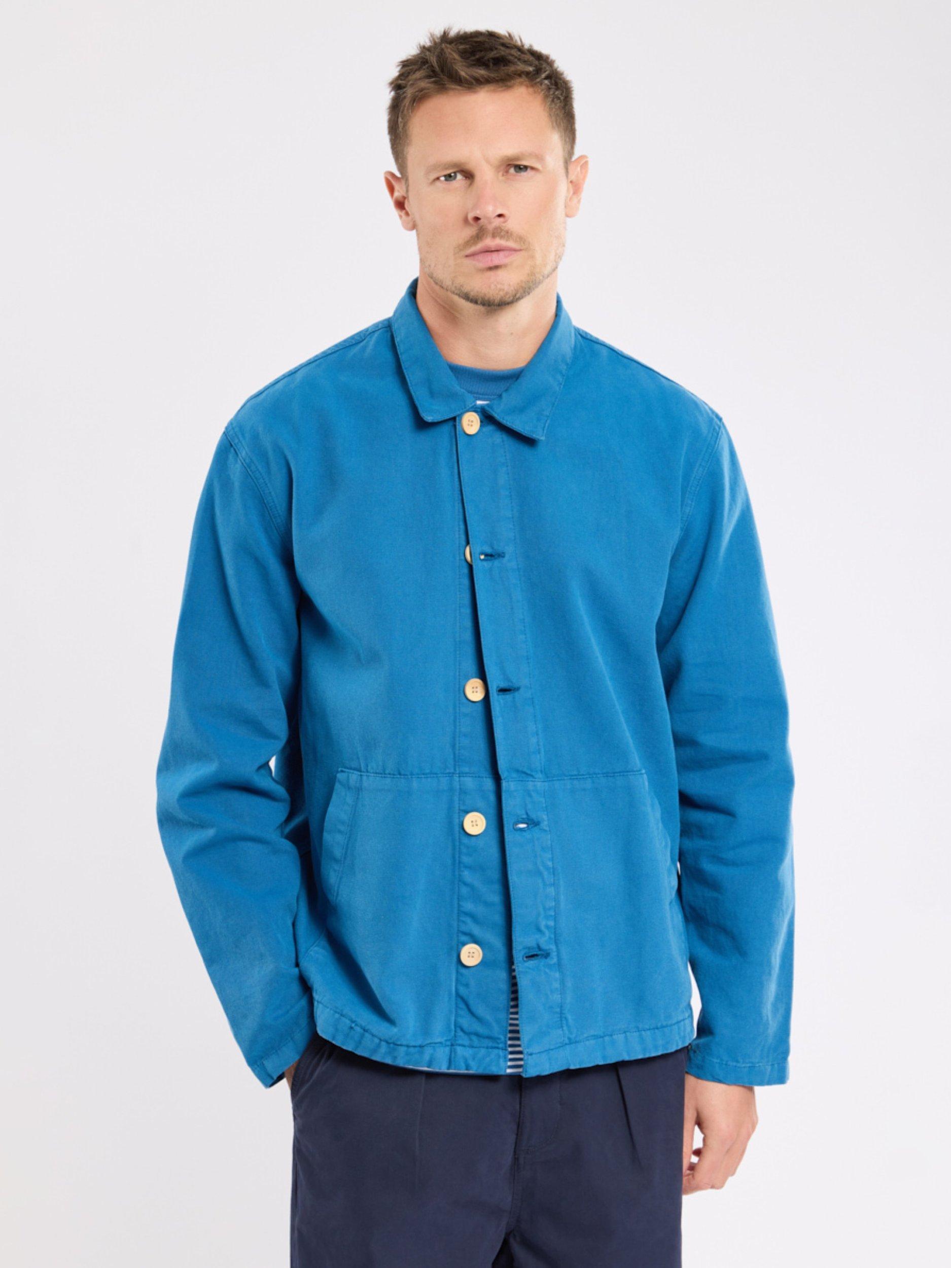 Product image 1 of 6, which shows Armor Lux Cotton Canvas Jacket, Dark Blue, S