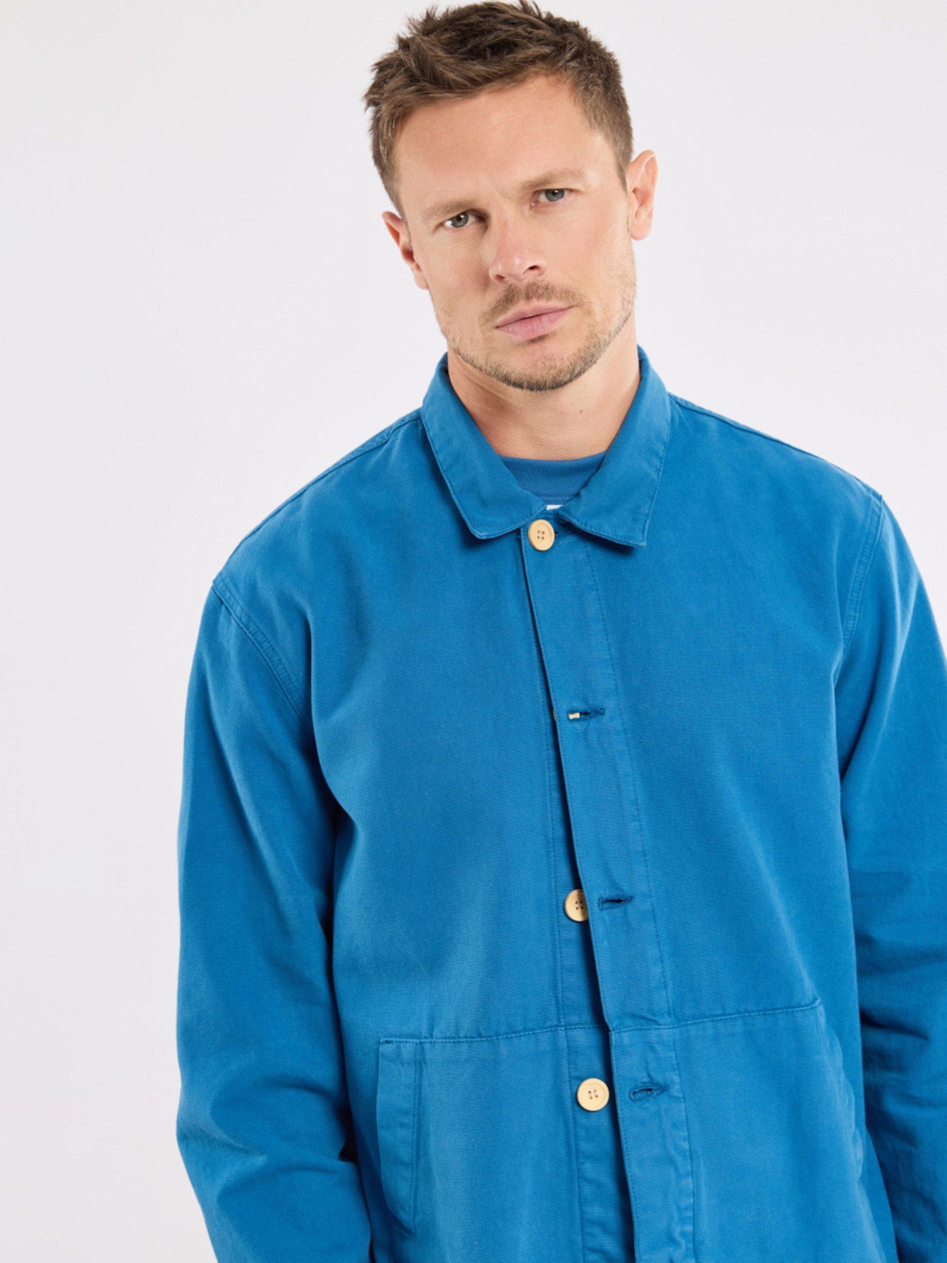 Product image 3 of 6, which shows Armor Lux Cotton Canvas Jacket, Dark Blue, S