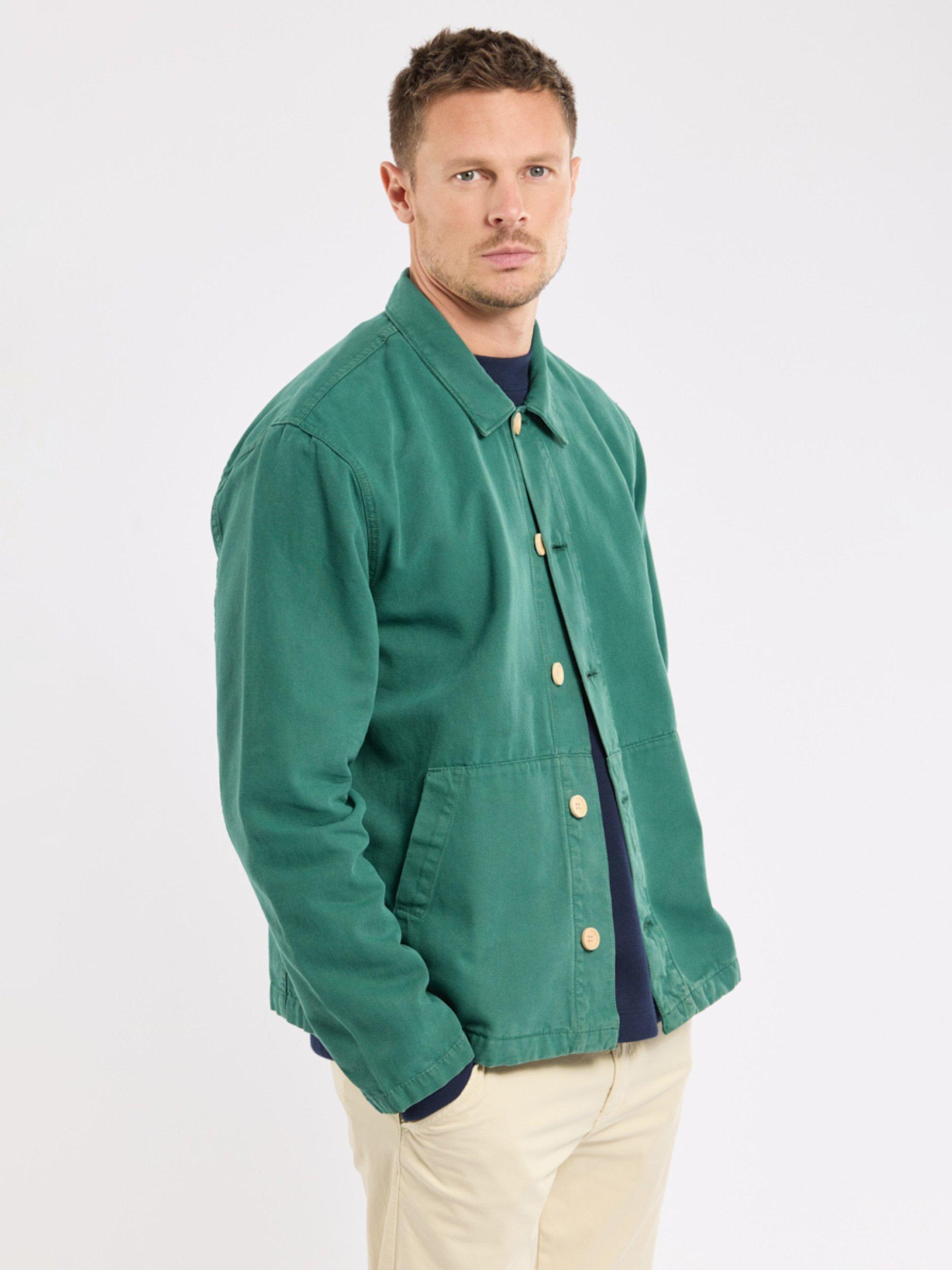Product image 5 of 6, which shows Armor Lux Cotton Canvas Jacket, Dark Ivy, S