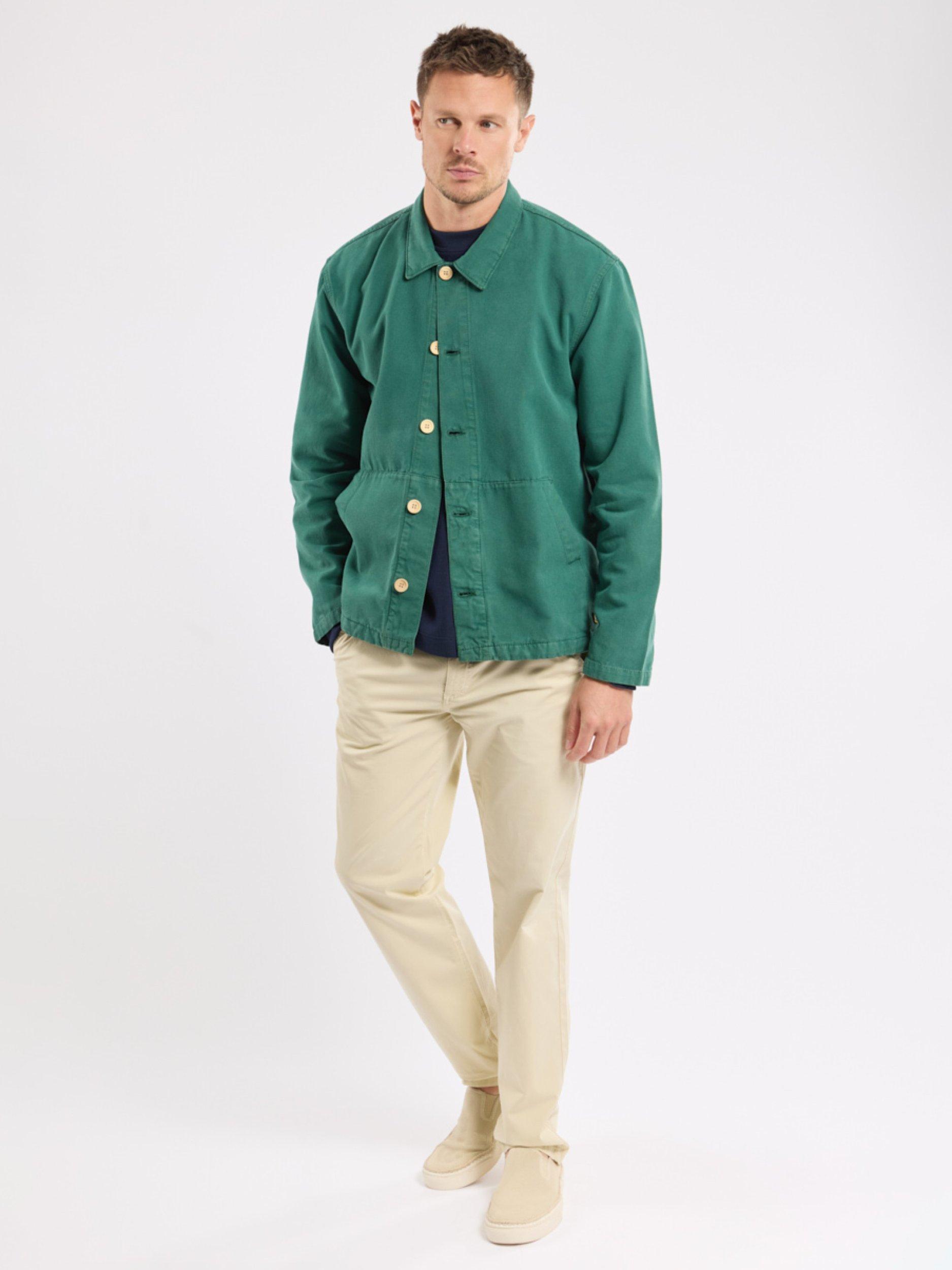 Product image 6 of 6, which shows Armor Lux Cotton Canvas Jacket, Dark Ivy, S